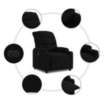 vidaXL Fauteuil inclinable électrique Noir Tissu