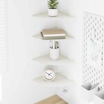 vidaXL Étagère Flottante d'Angle 4 pc Blanc 24 x 24 x 2 cm