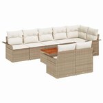 vidaXL Ensemble de canapé de jardin avec coussin 9 Pièces Beige et crème