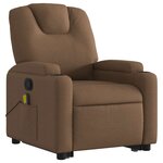 vidaXL Fauteuil de massage inclinable Marron Tissu