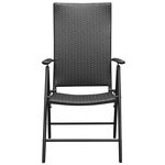 vidaXL Chaises empilables de jardin lot de 2 Résine tressée Noir