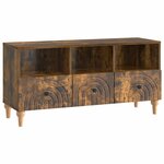 vidaXL Meuble TV 102 x 34 5 x 50 cm Chêne Fumé Bois d’ingénierie