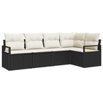 vidaXL Ensemble de canapé de jardin 5 Pièces Noir Poly rotin