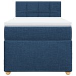 vidaXL Sommier à lattes de lit avec matelas Bleu 100x200 cm Tissu