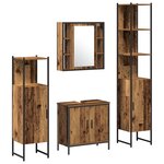 vidaXL Ensemble de meubles de salle de bain 4 pièces Bois rustique
