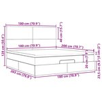 VidaXL Cadre de lit ottoman et matelas gris clair 180x200 cm tissu