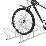 vidaXL Support de vélo au sol autoportant pour 6 vélos acier galvanisé