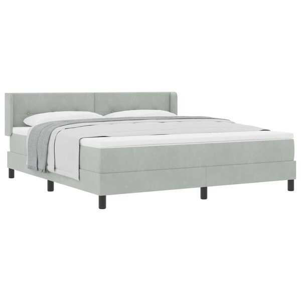 vidaXL Lit à ressorts avec tête de lit Gris clair 200 x 180 cm Velours