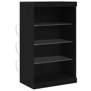 vidaXL Buffet LED Chêne noir 60 5 x 37 x 100 cm Bois d'ingénierie