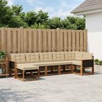 vidaXL Ensemble de canapés d'extérieur 7 Pièces Naturel et Beige