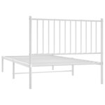 vidaXL Cadre de lit métal sans matelas et tête de lit blanc 100x190 cm
