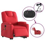vidaXL Fauteuil inclinable de massage électrique rouge similicuir