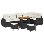 vidaXL Ensemble de canapé de jardin avec coussin 9 Pièces Noir et crème