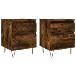 vidaXL Tables de chevet 2 Pièces chêne fumé 40x35x50 cm bois ingénierie