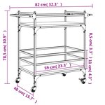 vidaXL Chariot de cuisine chêne fumé 82x40x78 5 cm bois d'ingénierie