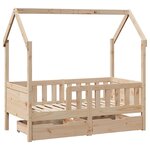 vidaXL Cadre de lit enfant avec tiroirs sans matelas 70x140 cm bois