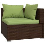 Salon de jardin meuble d'extérieur ensemble de mobilier 10 pièces avec coussins résine tressée marron 02_0015165