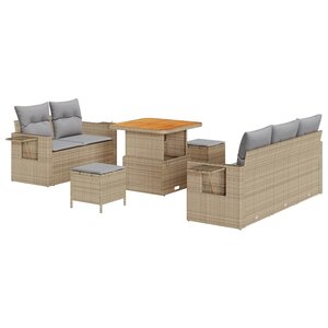 vidaXL Ensemble de canapé de jardin 10 Pièces Beige et Gris clair