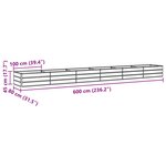 vidaXL Jardinière Ivoire 600 x 80 x 45 cm Acier