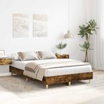 vidaXL Cadre de lit sans matelas chêne fumé 120x190 cm bois ingénierie