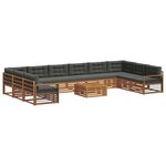 vidaXL Ensembles de canapés avec coussin 11 Pièces Naturel et Anthracite