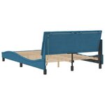 vidaXL Cadre de lit avec lumières LED bleu 140x200 cm velours
