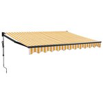 vidaXL Auvent rétractable automatique jaune et blanc 3 5x2 5 m
