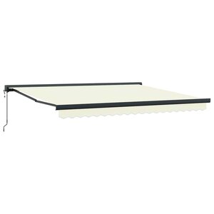 vidaXL Auvent rétractable crème 4x3 m tissu et aluminium