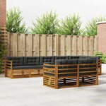 vidaXL Ensemble de canapés d'extérieur 8 Pièces Naturel et Anthracite