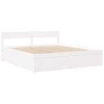 vidaXL Lit avec tiroirs et matelas blanc 180x200 cm bois massif de pin