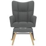 vidaXL Chaise à bascule avec repose-pied Gris foncé Tissu