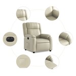 vidaXL Fauteuil inclinable électrique Crème Similicuir