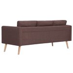 vidaXL Canapé à 3 places tissu marron
