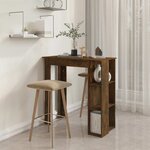 vidaXL Table de bar avec étagère chêne fumé bois d'ingénierie