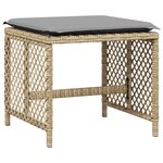 vidaXL Tabourets jardin et coussins lot de 4 mélange beige 41x41x36 cm