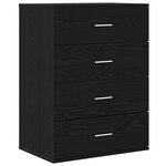 vidaXL Buffet avec tiroir Chêne Noir 60 x 39 x 80 cm Bois d'ingénierie