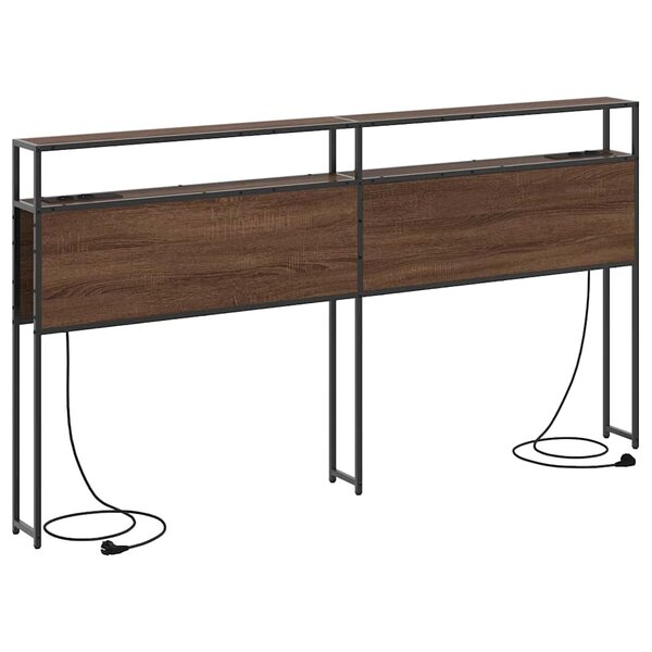 vidaXL Tête de lit de rangement Chêne marron 200 cm Bois d'ingénierie