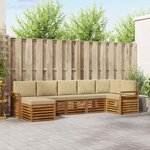 vidaXL Ensemble de canapés d'extérieur 7 pc Naturel et Beige