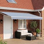 vidaXL Auvent rétractable électrique Bleu et Blanc 4 5 × 3 m