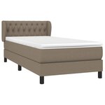 vidaXL Sommier à lattes de lit avec matelas Taupe 100x200 cm Tissu