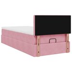 vidaXL Cadre de lit ottoman avec matelas rose 90x190 cm velours