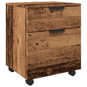 vidaXL Classeur mobile roues vieux bois 45x38x54 cm bois d'ingénierie