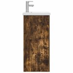 vidaXL Meuble de salle de bain avec évier Chêne fumé 42 x 40 x 84 5 cm