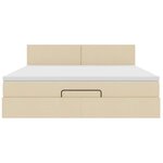 VidaXL Cadre de lit ottoman avec matelas crème 160x200 cm tissu