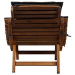 vidaXL Chaise longue avec coussins gris foncé bois massif acacia