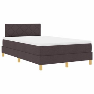 vidaXL Lit à ressorts avec matelas Marron foncé 120 x 200 cm tissu