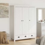 vidaXL Garde-robe à 3 portes Hill Blanc 127x50x170 cm Bois pin solide