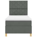 vidaXL Lit à ressorts avec matelas Gris foncé 100 x 200 cm tissu