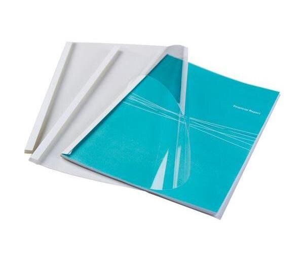 couverture reliure thermique Standard, A4, 6 mm, blanc pqt 100 FELLOWES