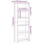 vidaXL Bibliothèque en Chêne Noir - 60 x 24 x 176 cm  Bois Ingénieré